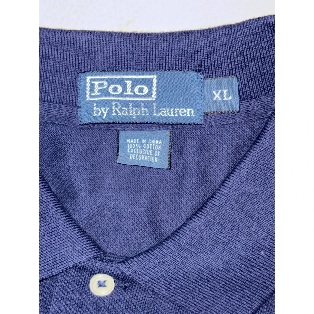 New Polo Ralph Lauren Long Sleeve Polo Shirt Mens XL Navy Blue Cotton